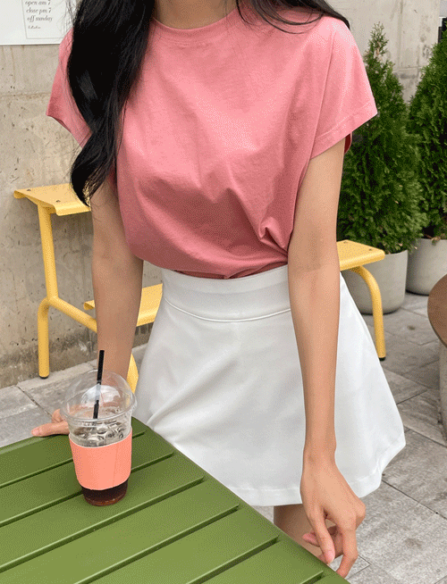 실켓 캡소매 코튼티셔츠-8color, 실크같은 은은한 실켓티-구김적고 쾌적한 촉감-여리한 숄더라인의 캡소매