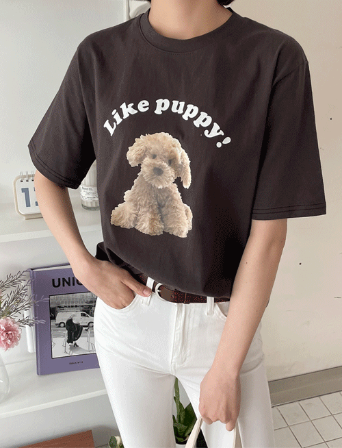 퍼피 반팔 티셔츠-2color, 귀여운 강아지프린팅-4계절 쭈~~욱!!