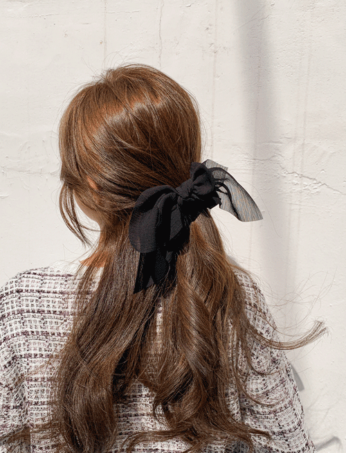 파스텔 리본 곱창 머리끈-3color, 러블리하게 스타일완성