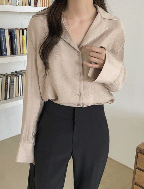 더즌 카라 블라우스-4color,은은한 광택감 고퀄리티원단-깔끔 담백한 셔츠블라우스